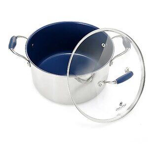 Tri-Ply 8qt Deep Stock Pot w/ Dual Handles & Lid